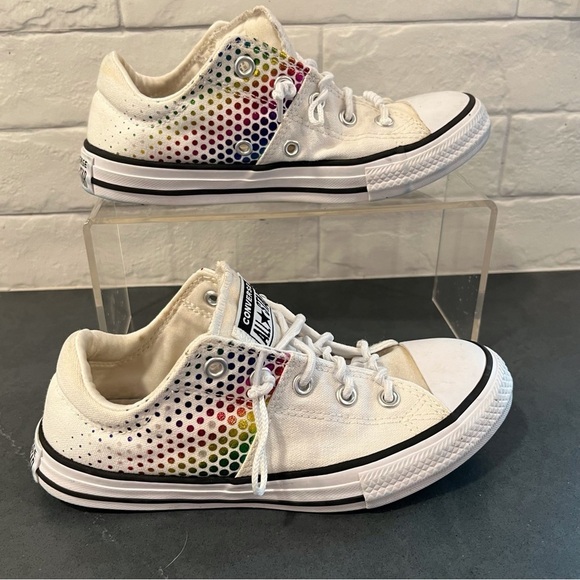 Converse All Star Y1 white rainbow glitter sneakers - Picture 1 of 14